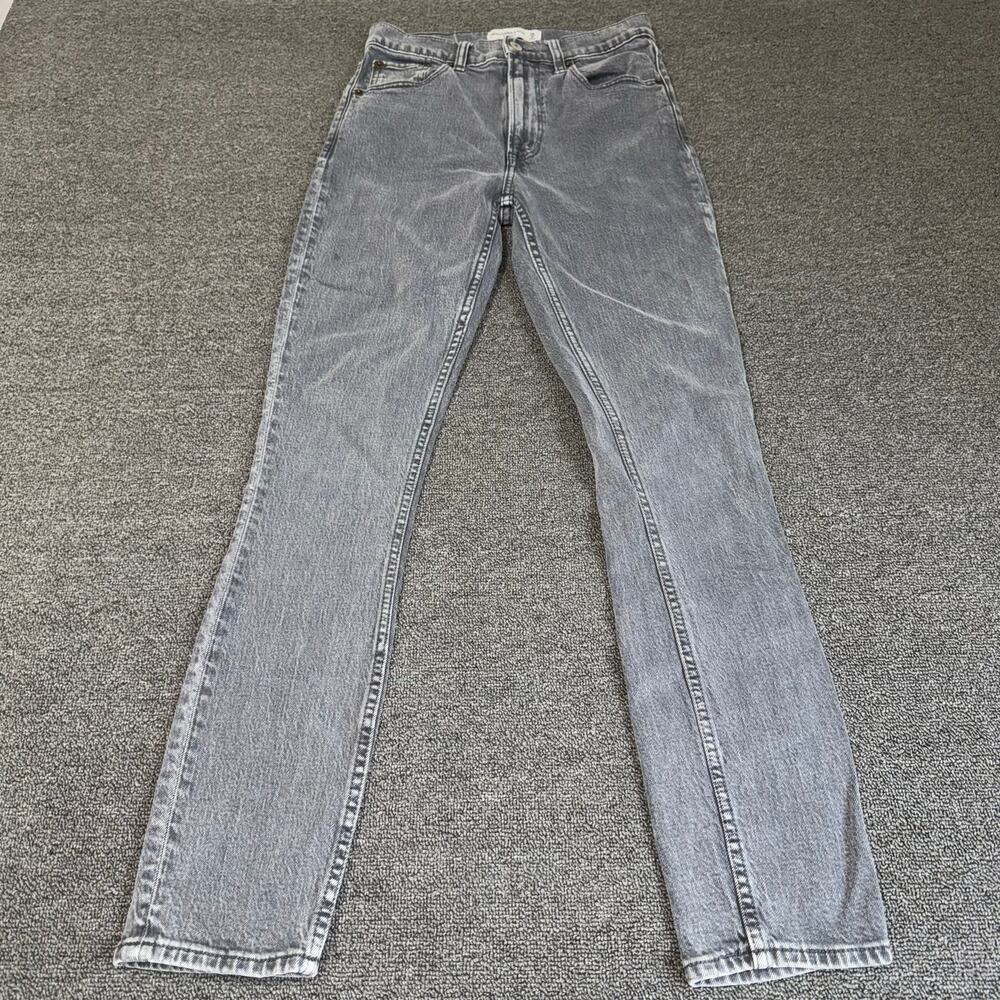 Abercrombie & Fitch The Skinny High Rise 0L/25 Tall Gray Denim Grunge Indie Boho